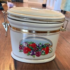 Vintage Floral Fruit Design Canister